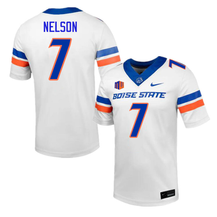 Malachi Nelson Jersey, Boise State Broncos #7 Malachi Nelson Football Jersey College Uniforms-White